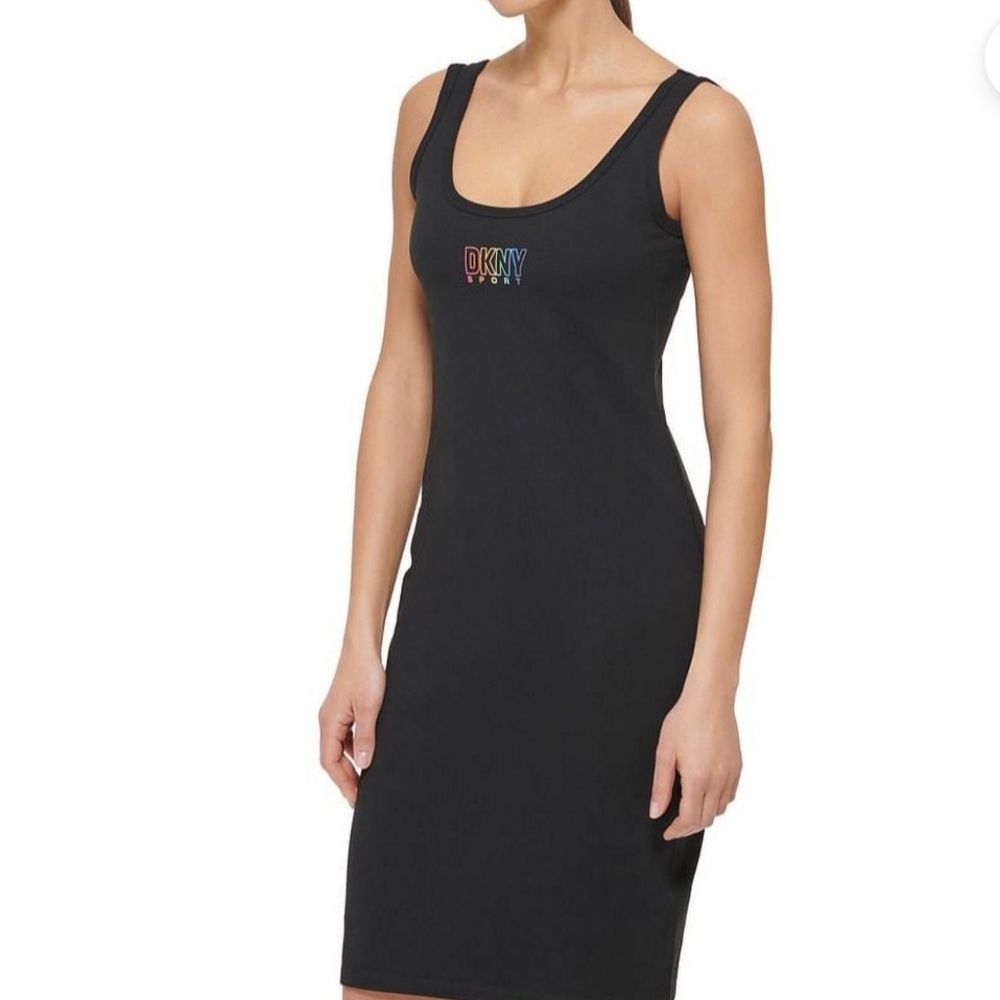 DKNY Black Tank Pride Collection  Knee Length Dress NWT
